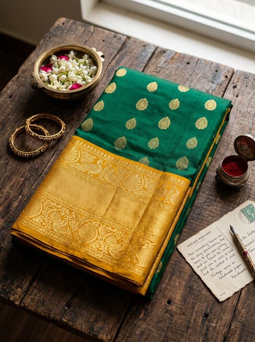Traditional silk flatlay